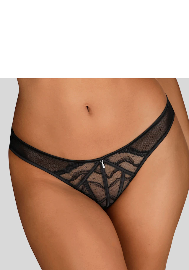 LASCANA Tanga , mit dekorativen Satinbändern, transparente Unterwäsche, Reizwäsche
