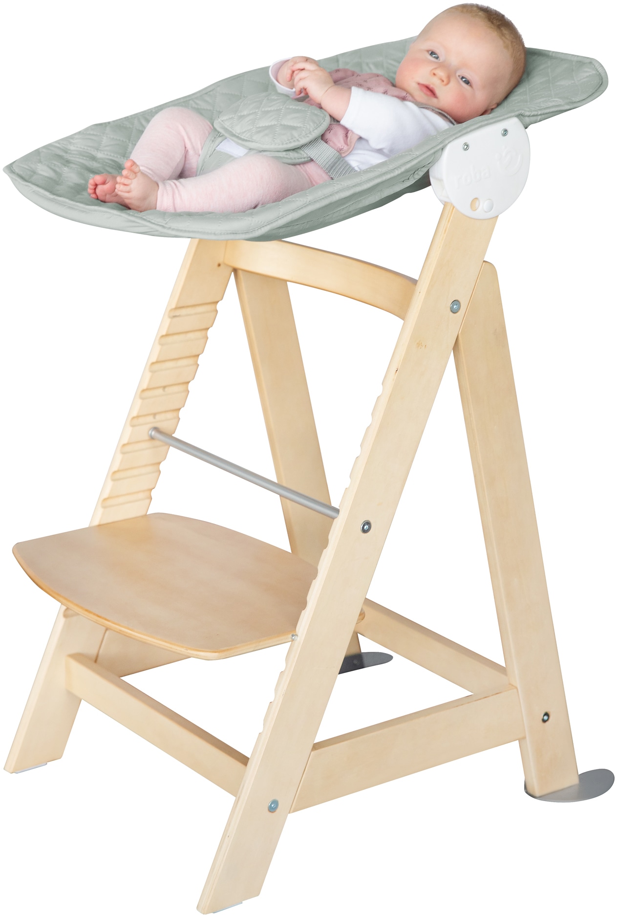 roba® Hochstuhl »Treppenhochstuhl 2-in-1 Set Style, Born Up« () mit Neugeborenen-Aufsatz