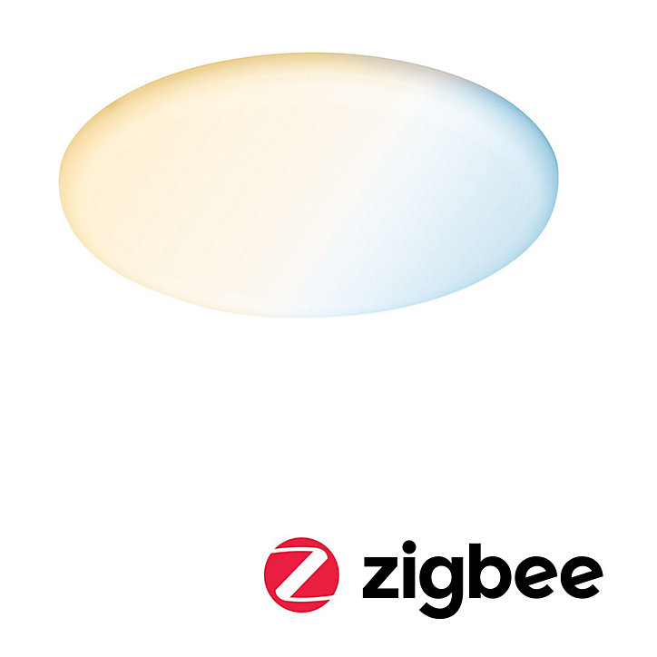 Panneau LED à encastrer Varifit Veluna 1900lm 17w IP44 ⌀21,5 cm blanc froid et blanc chaud Paulmann transparent