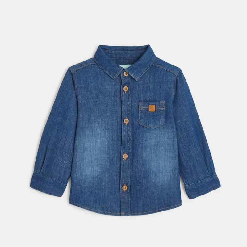 Chemise denim bleu stone bébé garçons Bleu