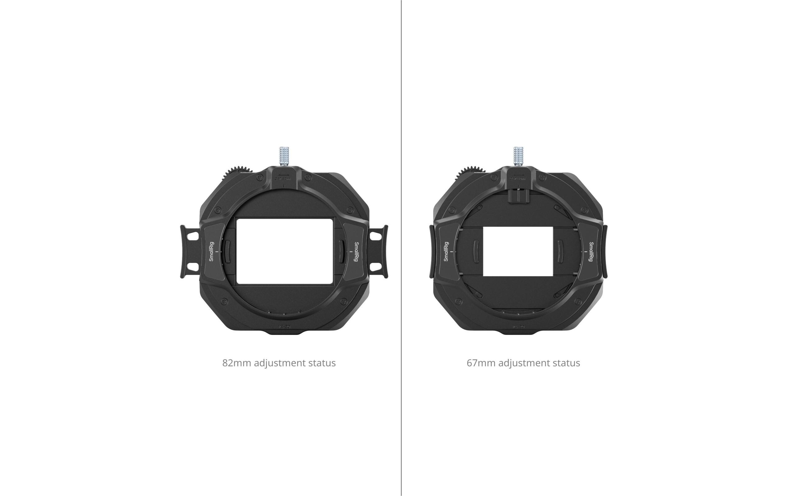Filterset mit verstellbarer Klemme<br>Enthält CPL-, VND- und Black Diffusion 1/4-Filter für vielfältige Aufnahmeoptionen