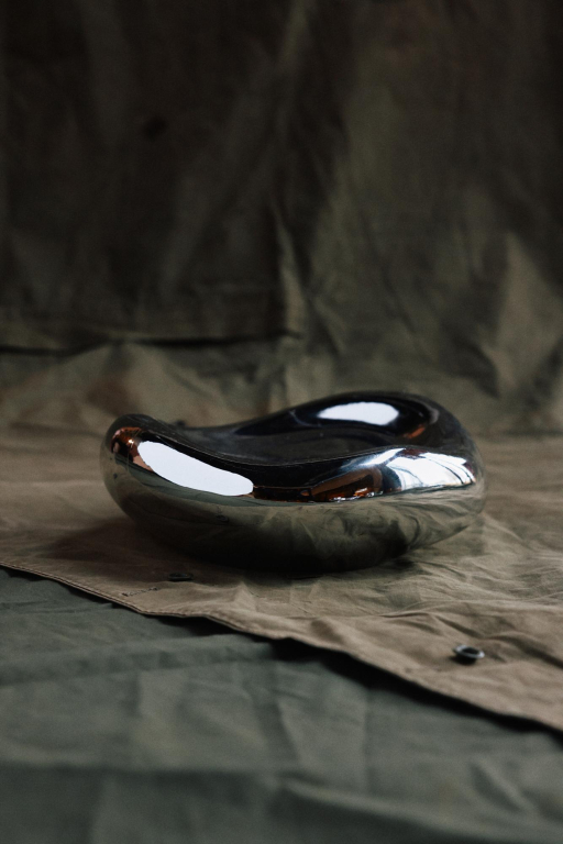 HKliving Gleam Glass schaal Chrome