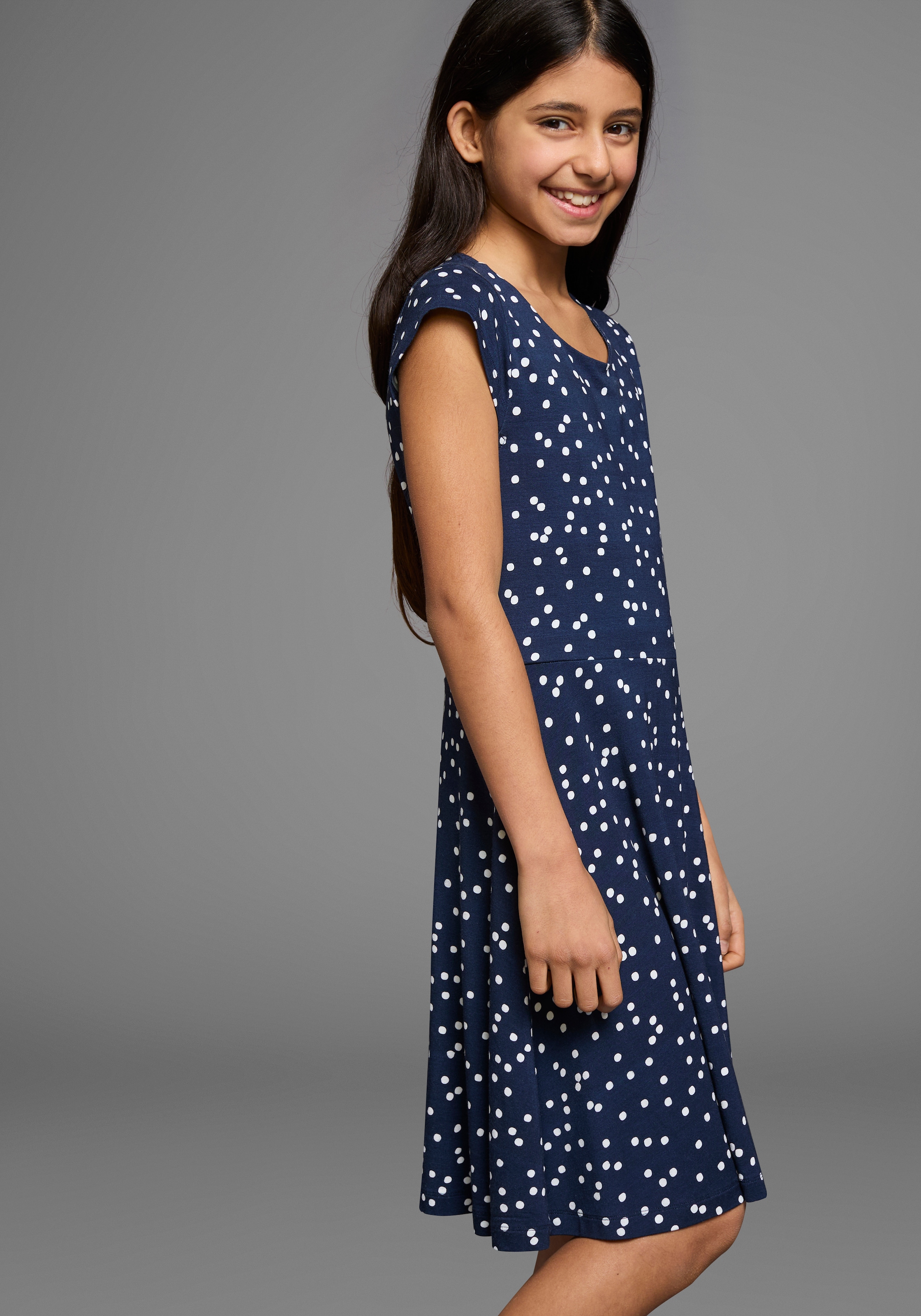 KangaROOS Jerseykleid », Skaterkleid aus Viskose« für Sommer und Party,  kniefrei,  modisch,  aus Viskose und Elasthan
