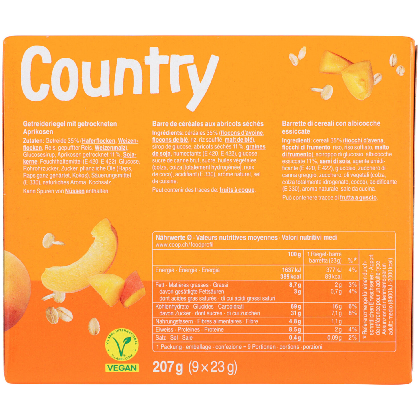Country Riegel Apricot 9x23g