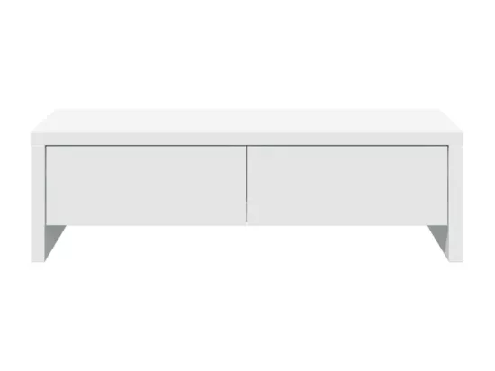 Support de moniteur avec tiroirs blanc bois d'ingénierie