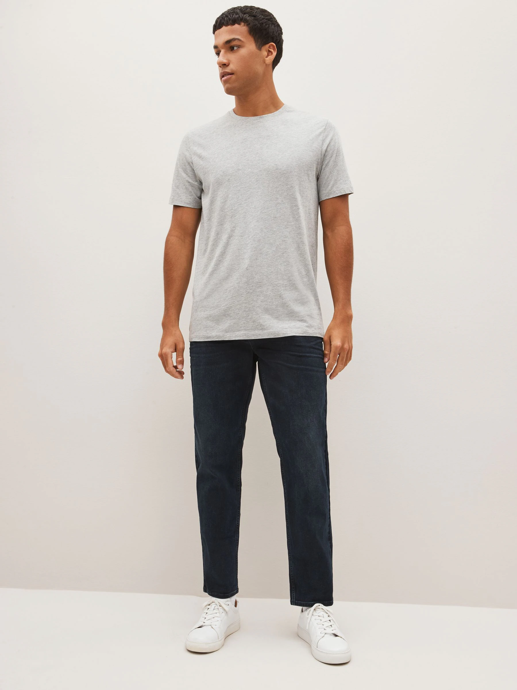 Blauw-zwart - Rechte, klassieke jeans met stretch