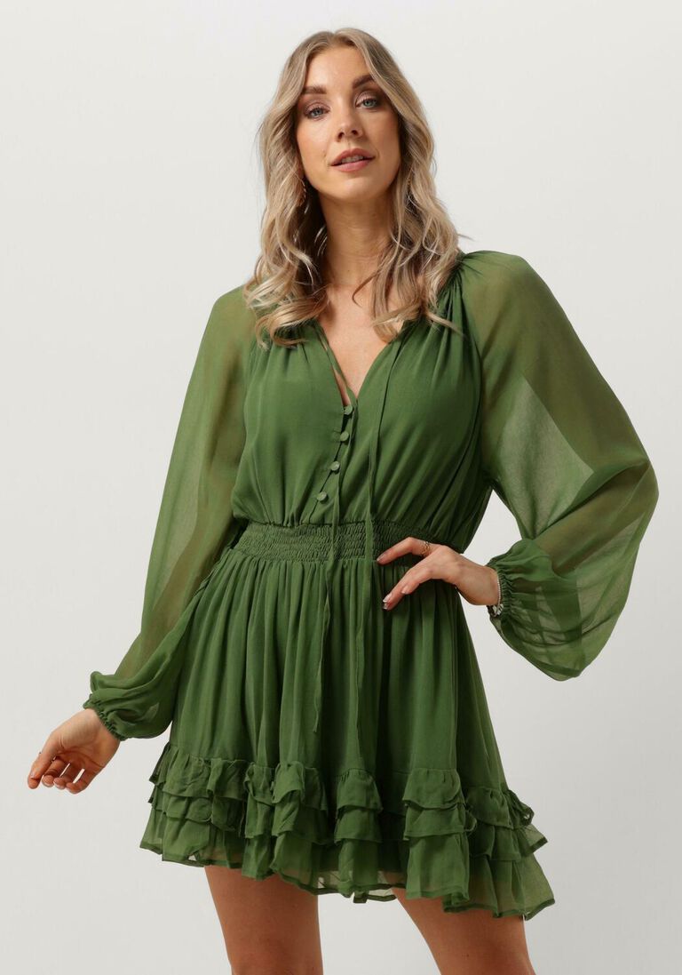 ROUGH STUDIOS donkergroene rough studios mini jurk lilly dress