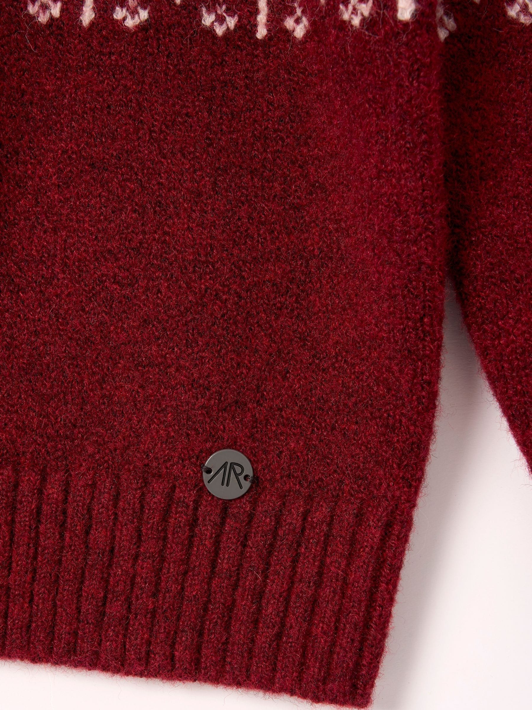 Rood - Angel & Rocket Oakley Fairisle trui met ritskraag