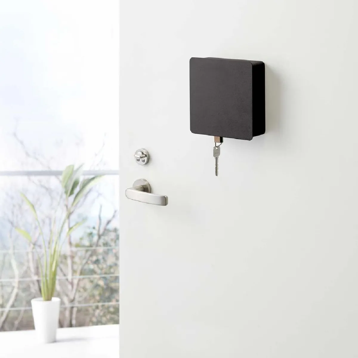 YAMAZAKI Boîte à Clés Magnétique - Rin Key Box Noir