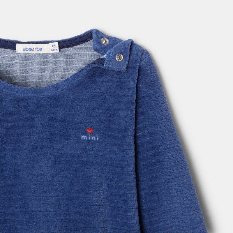 Pyjama en velours ottoman bleu mixte Absorba Bleu