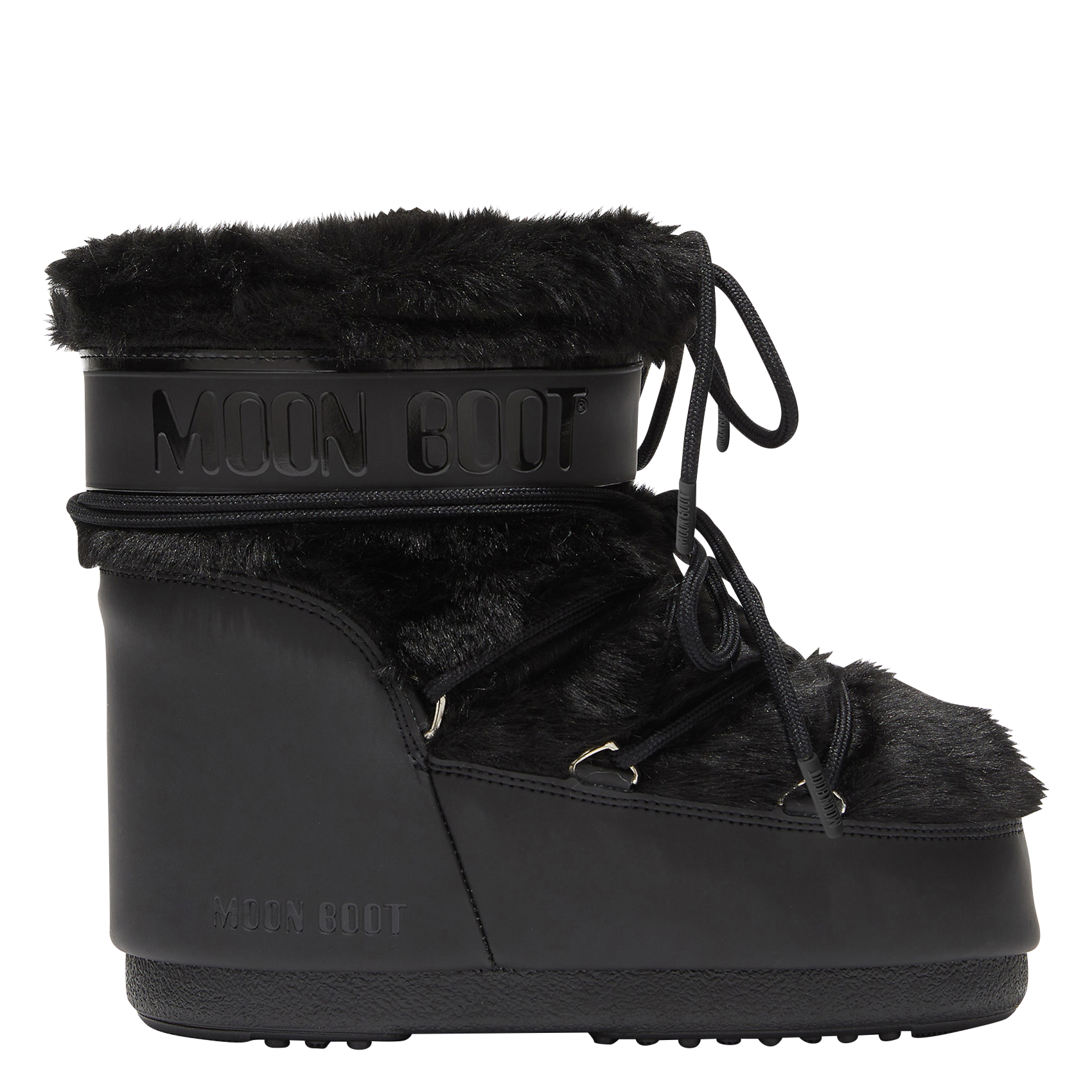 MB ICON LOW FAUX FUR - Bottines à lacets en fourrure synthétique | Noir