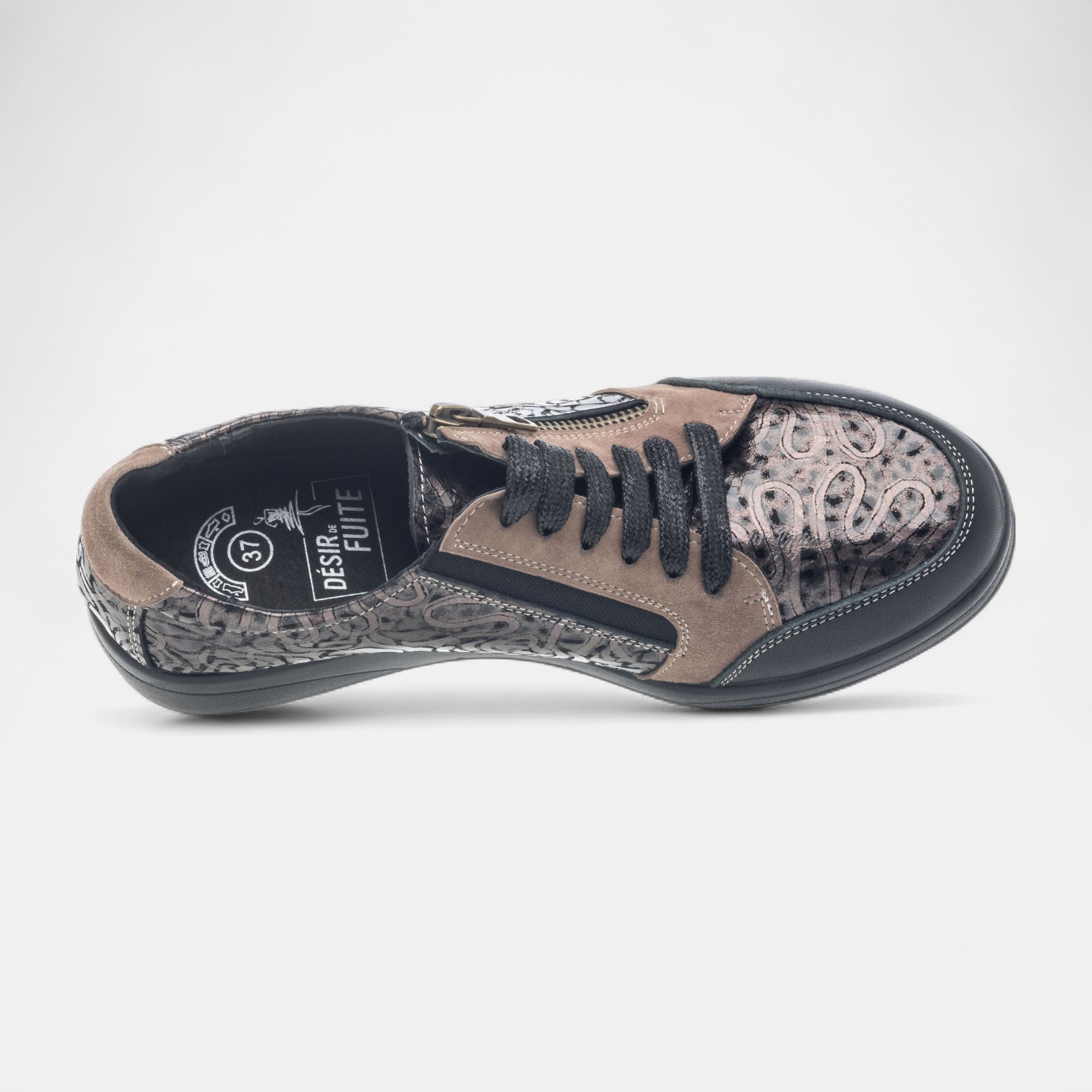 Derbies pieds sensibles Femme en cuir taupe