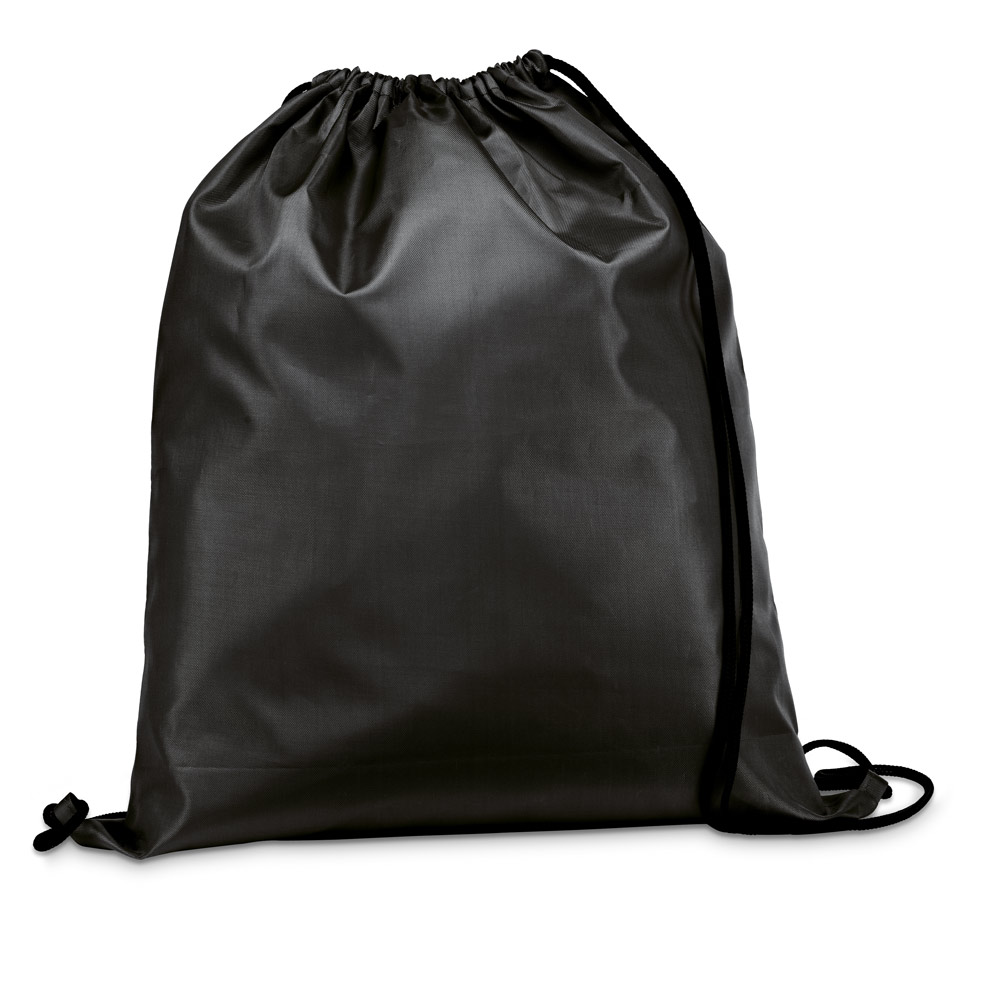 hi!dea 92910 - Sac à dos 210D avec cordons de serrage noirs