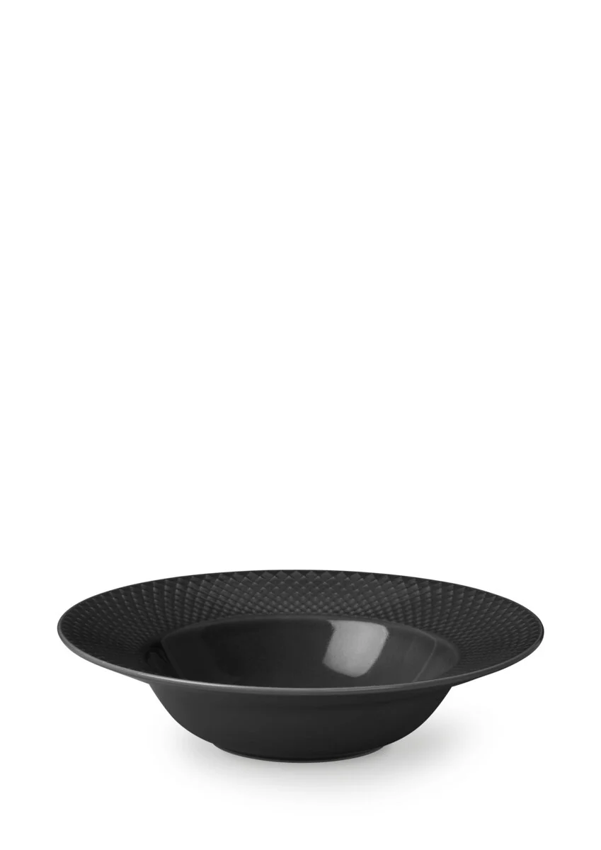 Lyngby Porcelæn  Rhombe Earth Dyb tallerken, slate - Ø24.5 cm.
