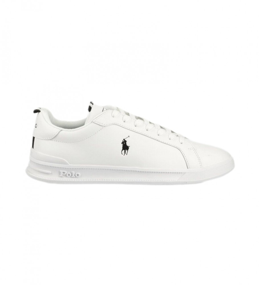 Tênis de couro branco com logo da Ralph Lauren