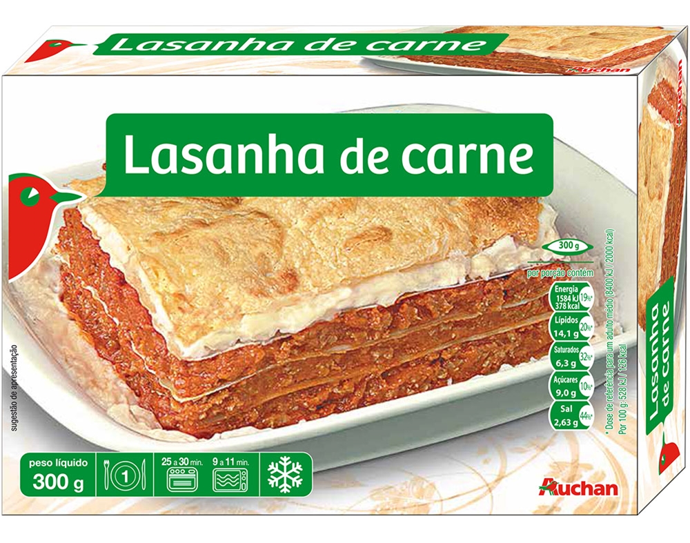 LASANHA AUCHAN CARNE 300G
