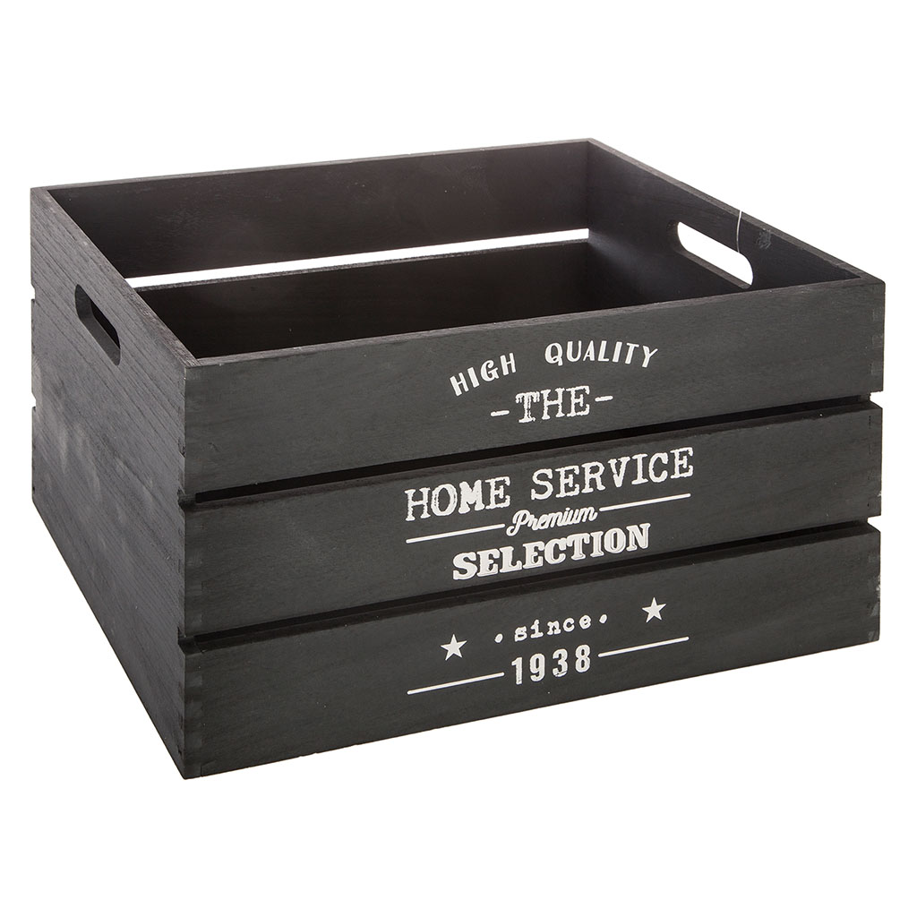 Caisse cagette FACTORY noire 31x21x16cm