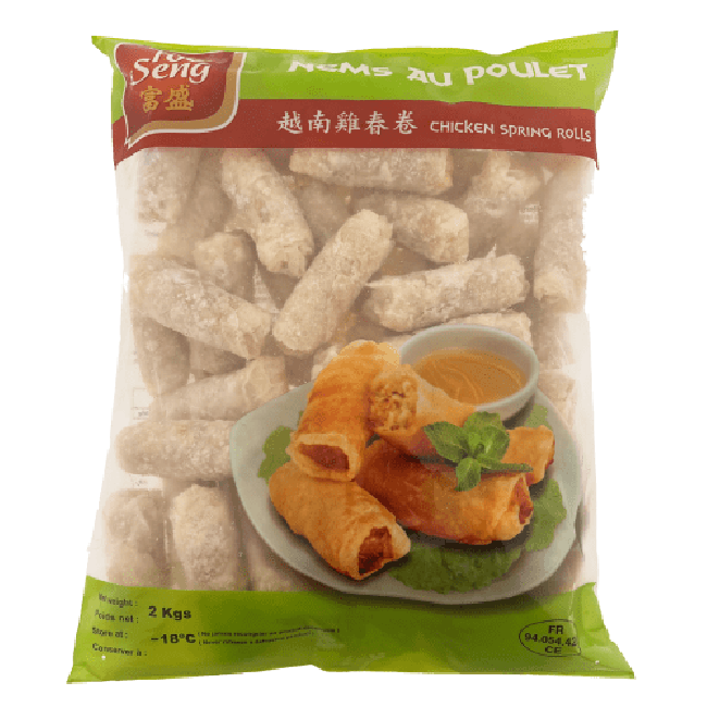 Foo Seng Bevroren Kip Loempia's in Rijstpapier 2kg