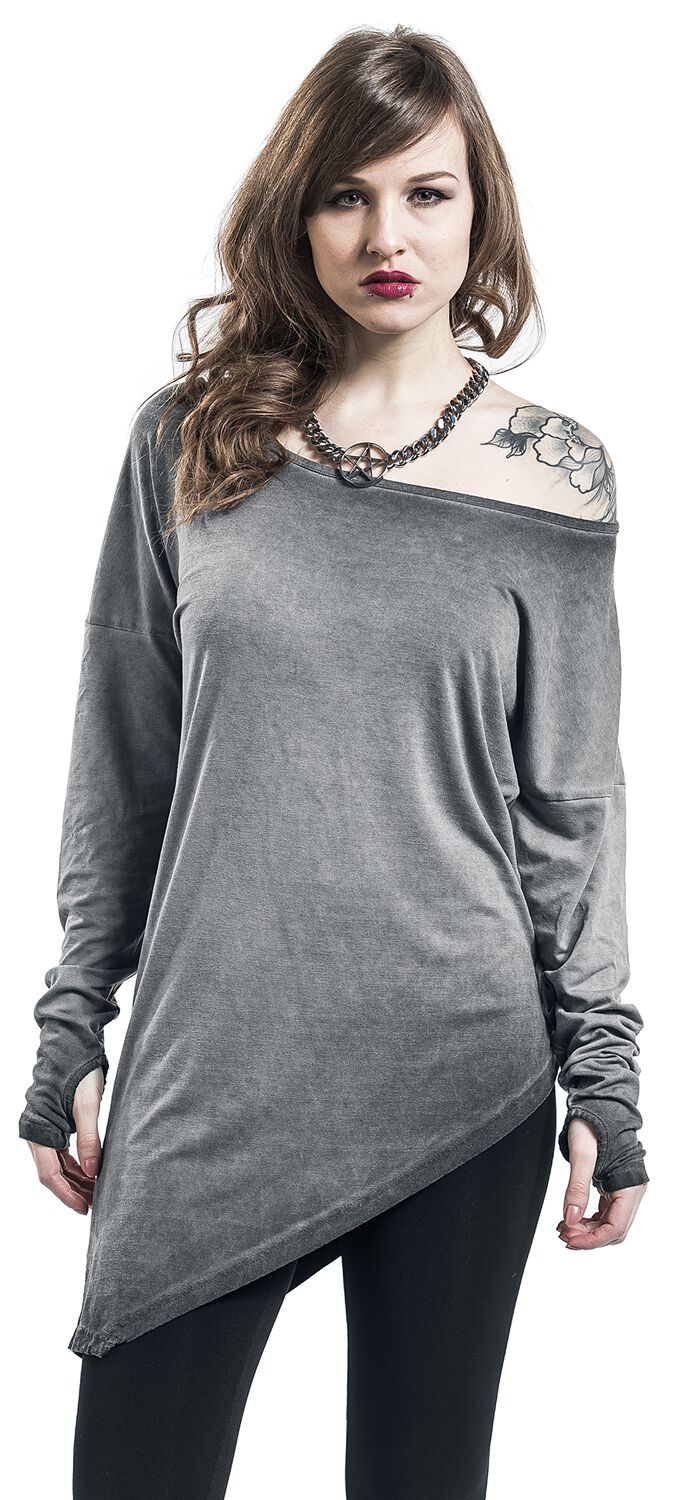 T-Shirt Asymétrique Manches Longues | Rockupy T-shirt manches longues