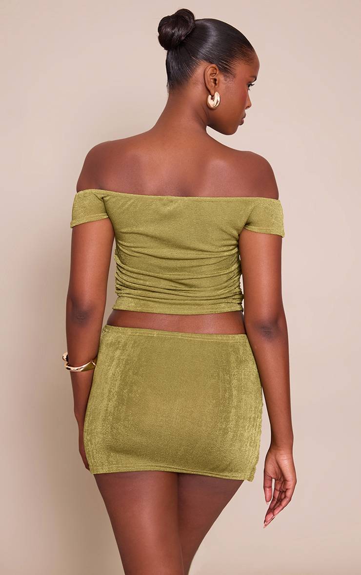 Vert Olive Haut Texturé Bardot
