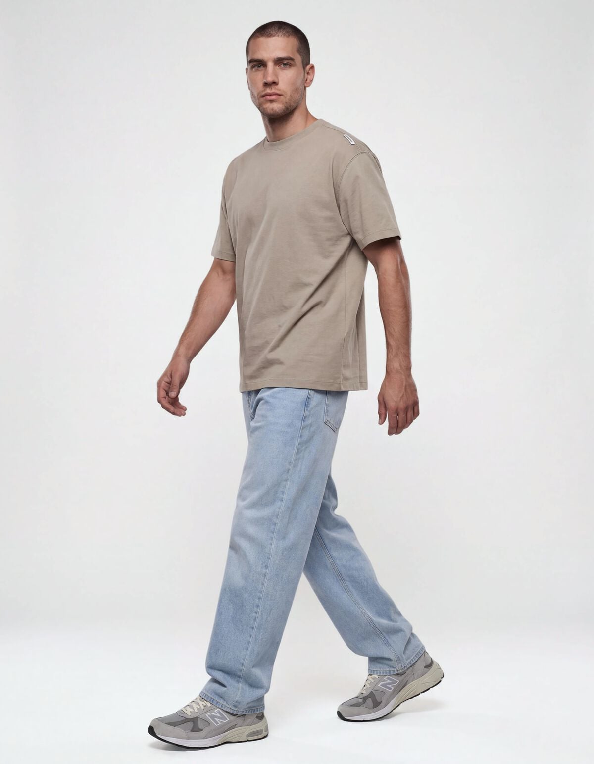 Basis Label T-shirt Lichtgroen