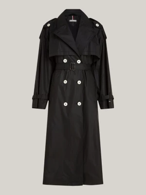 Trench coat oversized de abotoamento duplo
