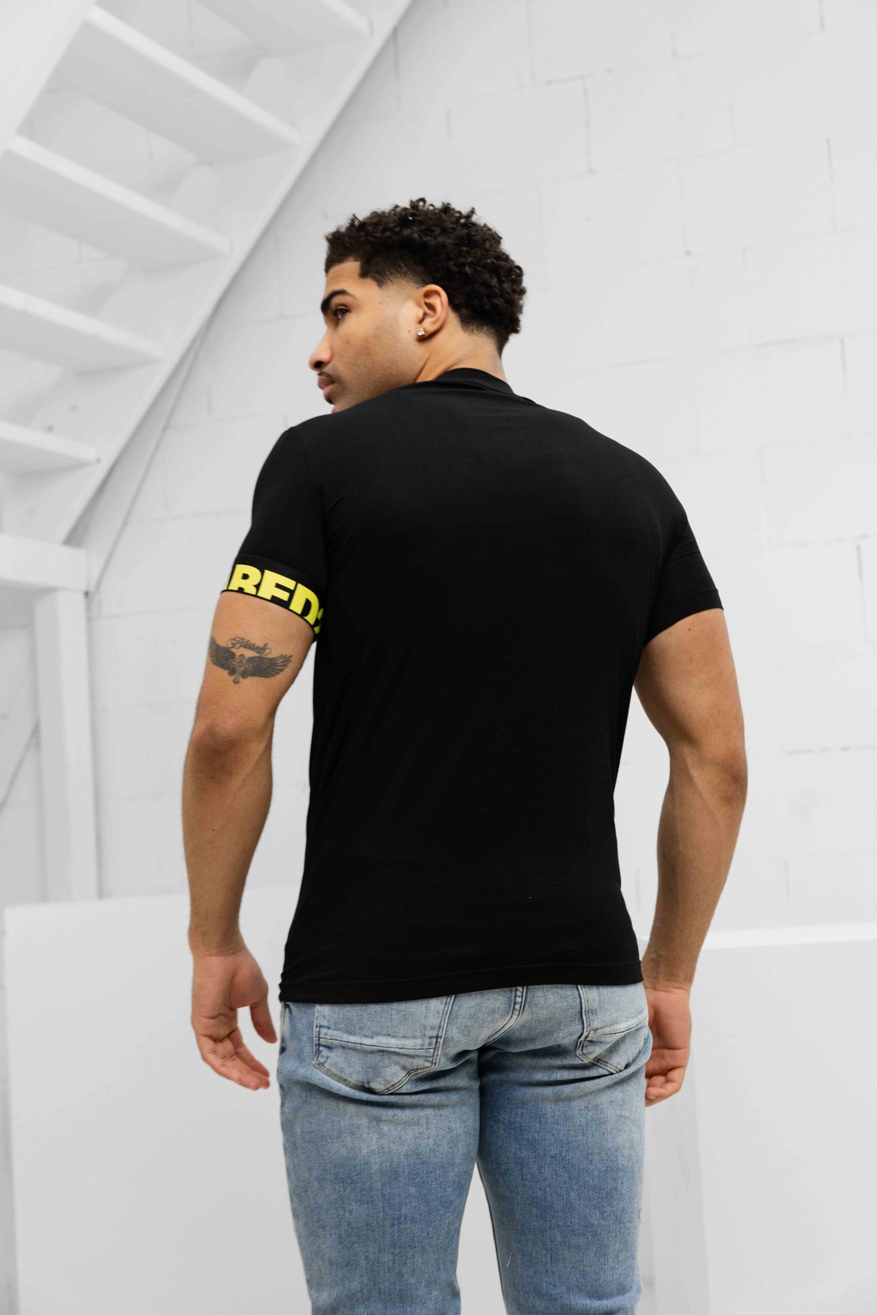 Dsquared2 Round Neck T-Shirt Heren Zwart/Geel