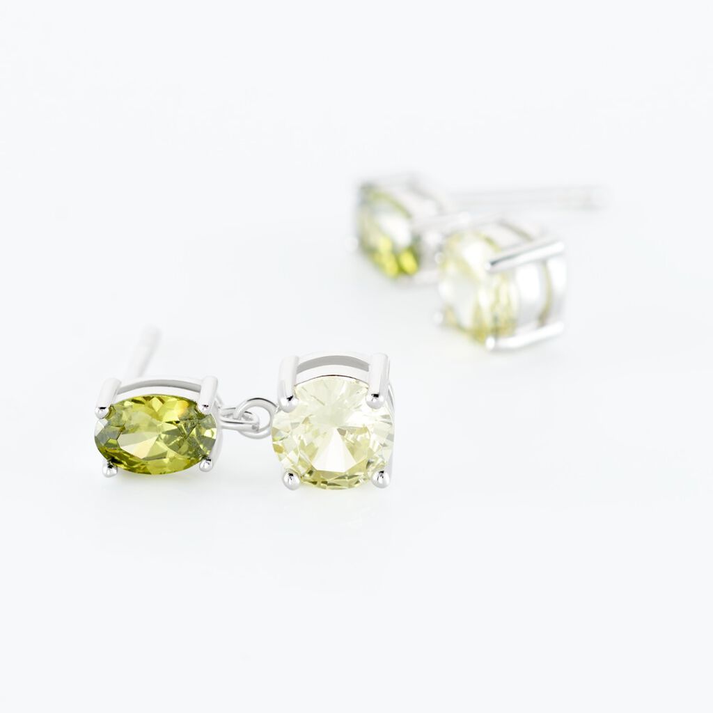 Boucles D'oreilles Pendantes Argent Blanc Brenna Oxydes De Zirconium