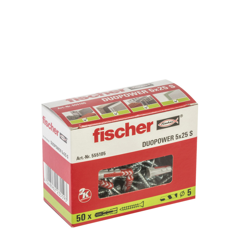 Fischer Duopower pluggen + schroef 5x25mm