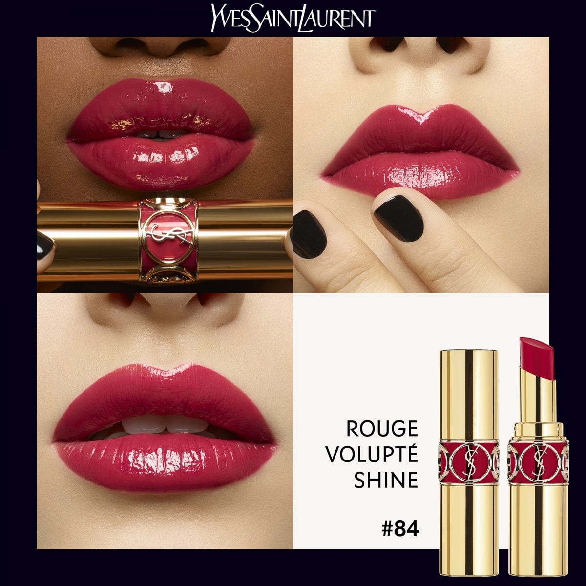 YVES SAINT LAURENT Rouge Volupté Shine Oil-In-Stick Rouge à Lèvres alliant Couleur, Soin et Brillance Longue Tenue