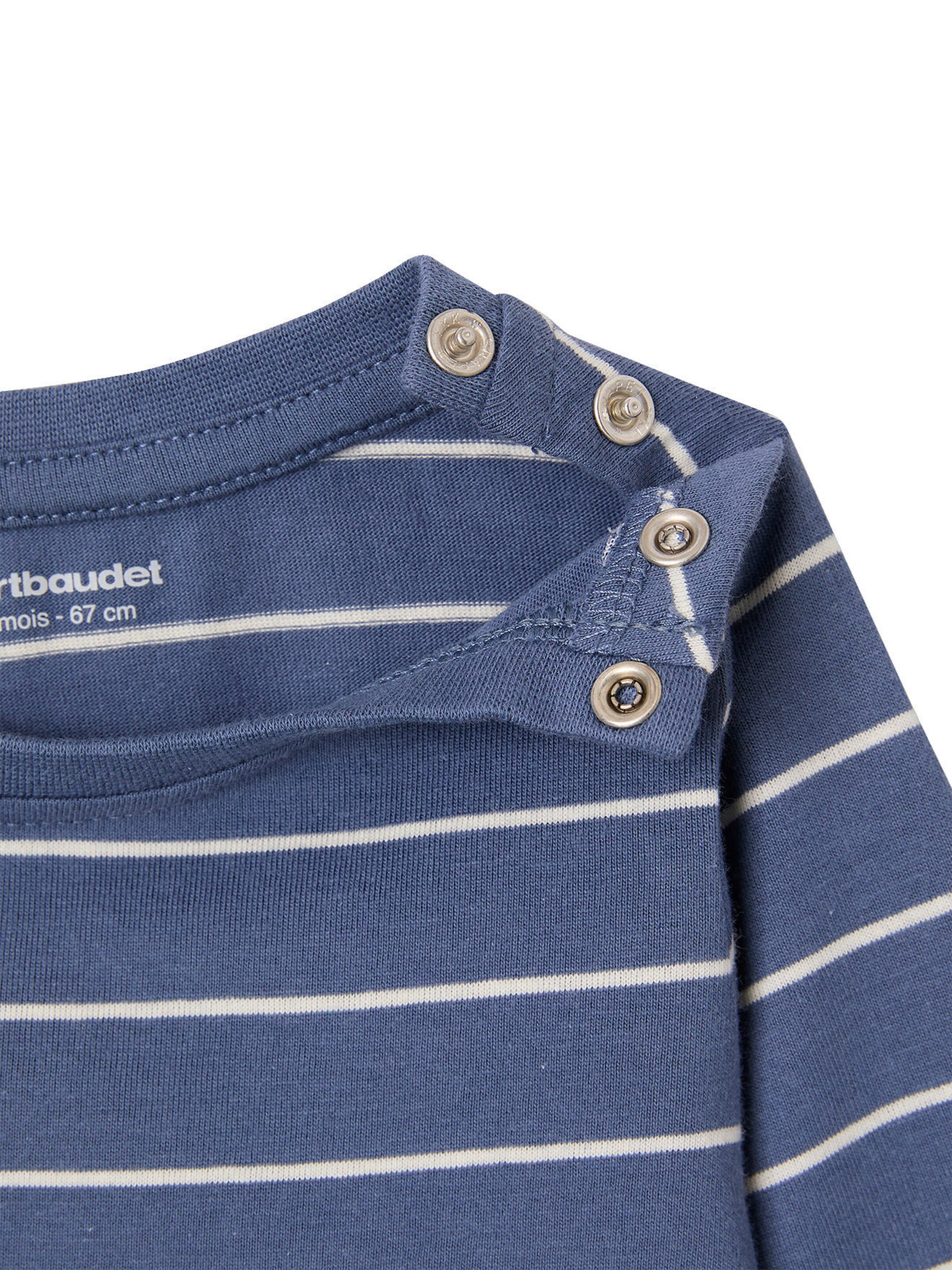 Vertbaudet 2er-Pack Baby Shirts BASIC, Print & Streifen himmelblau