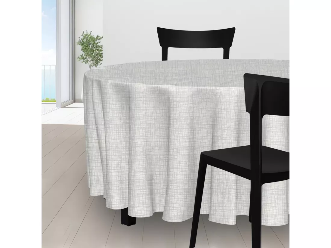Nappe anti-tâches ronde diamètre 180 cm GALAXY blanc, Par Soleil d'ocre