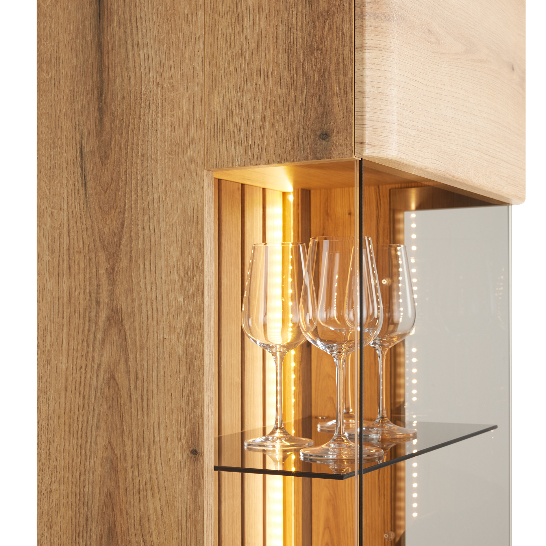 Highboardvitrine - Evoke Eiche - 124 cm