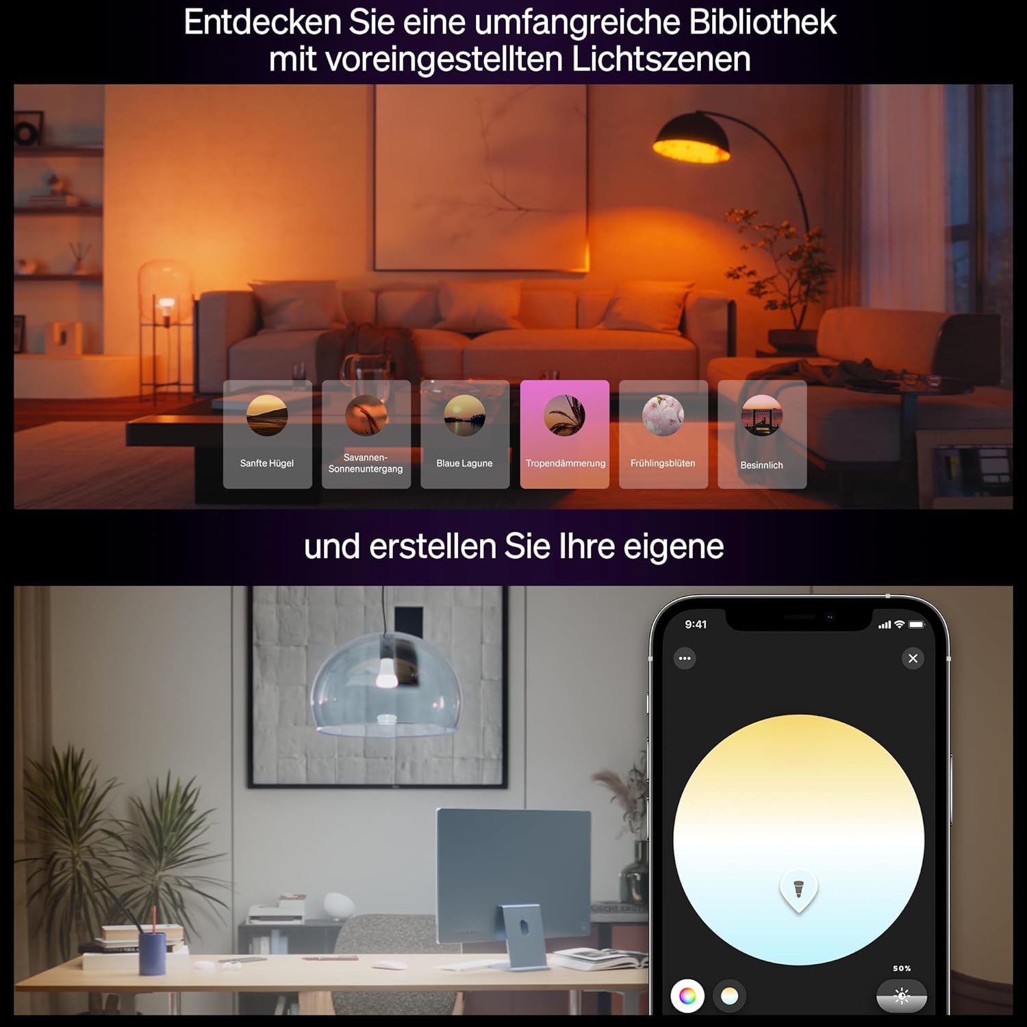 Philips Hue Starter Kit: Bridge+3x E27 Smarte LED Lampen+Smart Button Dimmer, White and Color Ambiance, Funktioniert mit Home, Amazon Alexa,  Assistant, SmartThings