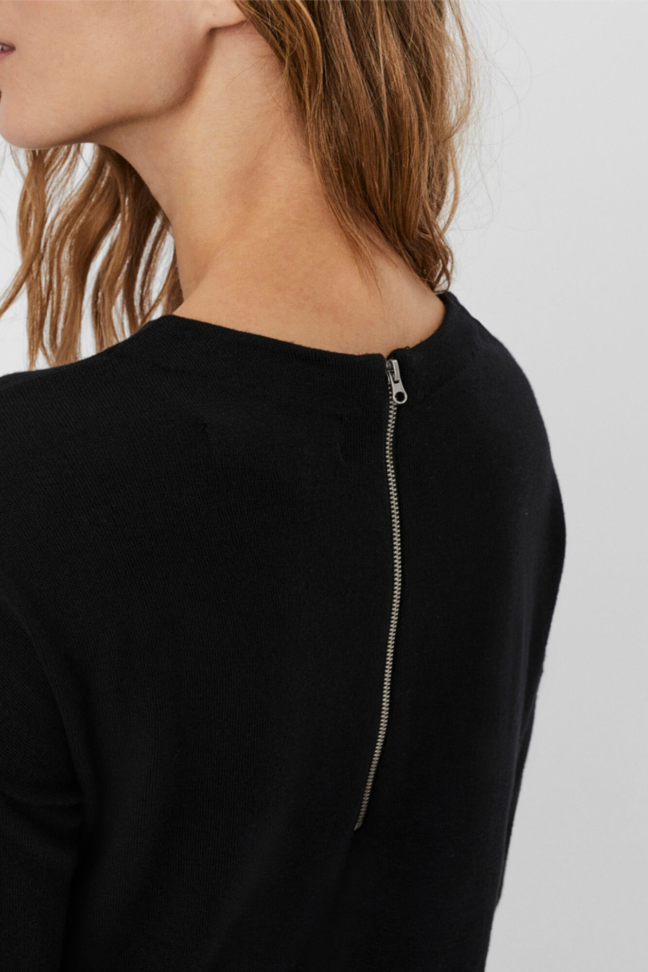 Vestido midi de malha - Preto