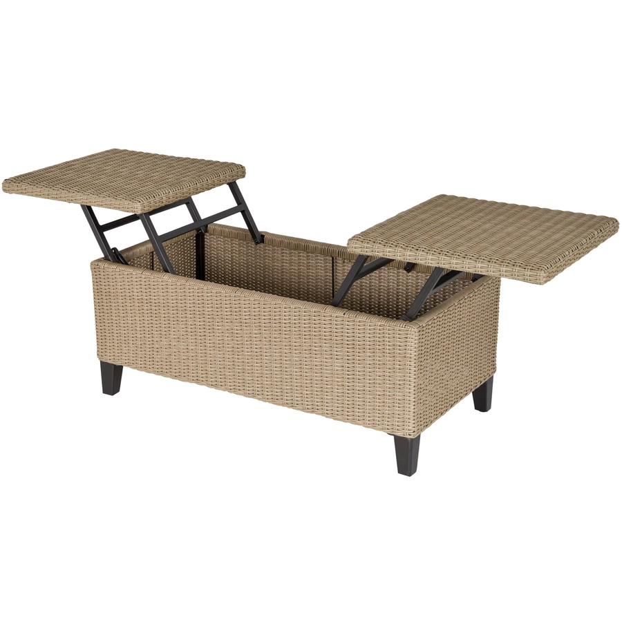 Outsunny 2in1 Gartentisch mit Stauraum khaki