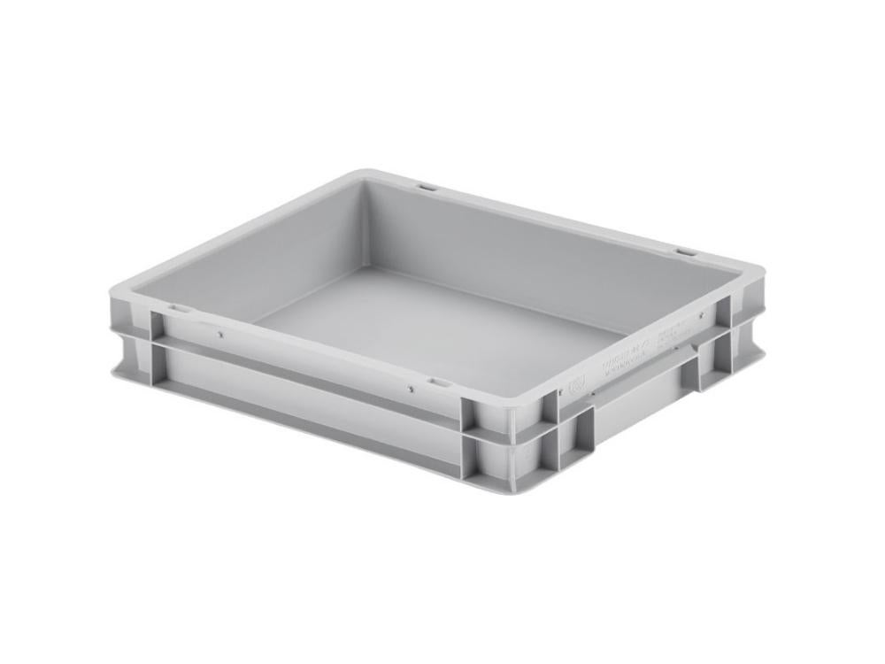 PROREGAL Eurocontainer met gesloten handgreep HxBxD 7,5 x 30 x 40 cm 9 liter Grijs Eurobox Transportbox Transportcontainer Stapelbak