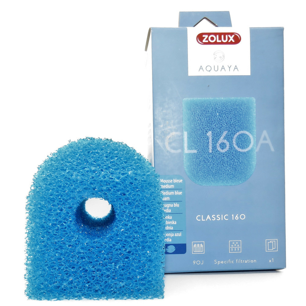 Mousse bleue medium cl 160 a pour pompe classic 160 pour aquarium.