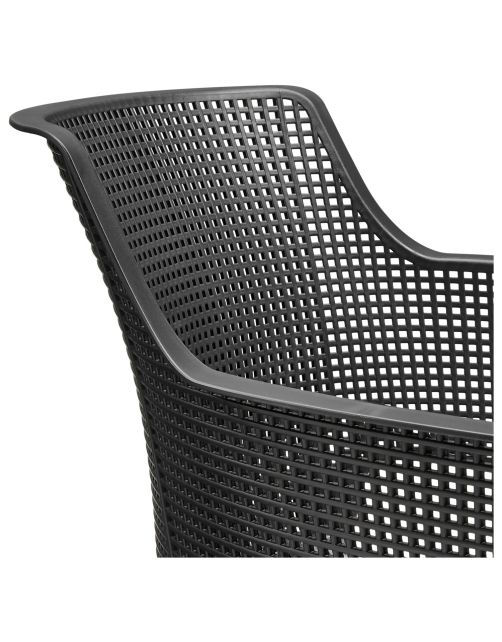 Keter Stoel Elisa - Tuinmeubelen - 62.5x57x79cm cm Antraciet Stapelbaar