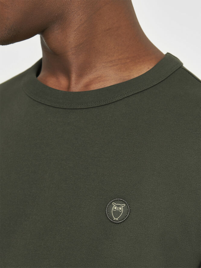 Knowledge Cotton Apparel ERIK basic badge sweat - GOTS/Vegan Grøn