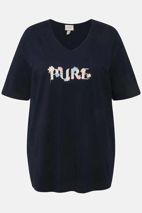 Schlafanzug-Shirt, V-Ausschnitt, Halbarm, Biobaumwolle