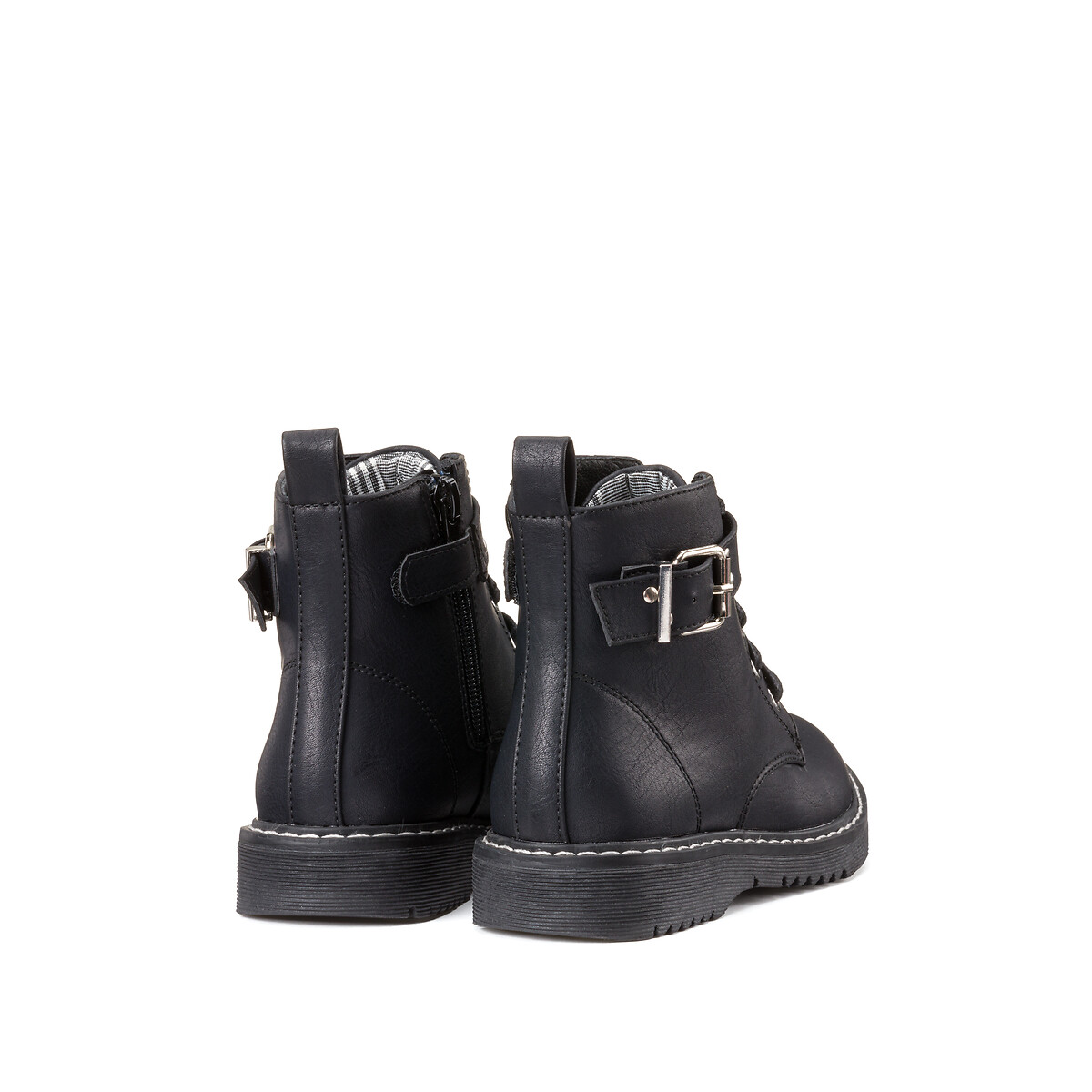 COLEÇÃO LA REDOUTE<br>Botas de cano curto com zíper e cadarço