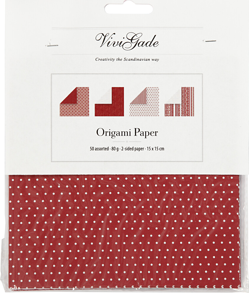 Origami Papir - Str. 15X15 CM - 80 G - 50 Forskellige Ark