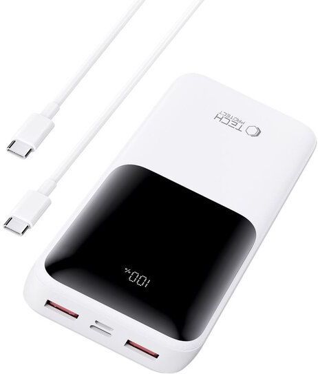 TechProtection - Powerbank - Wit - 20000mAh - 22.5W Snellaadtechnologie
