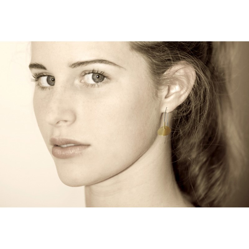 Boucles d'Oreilles Nénuphars Vermeil et Argent Rhodié