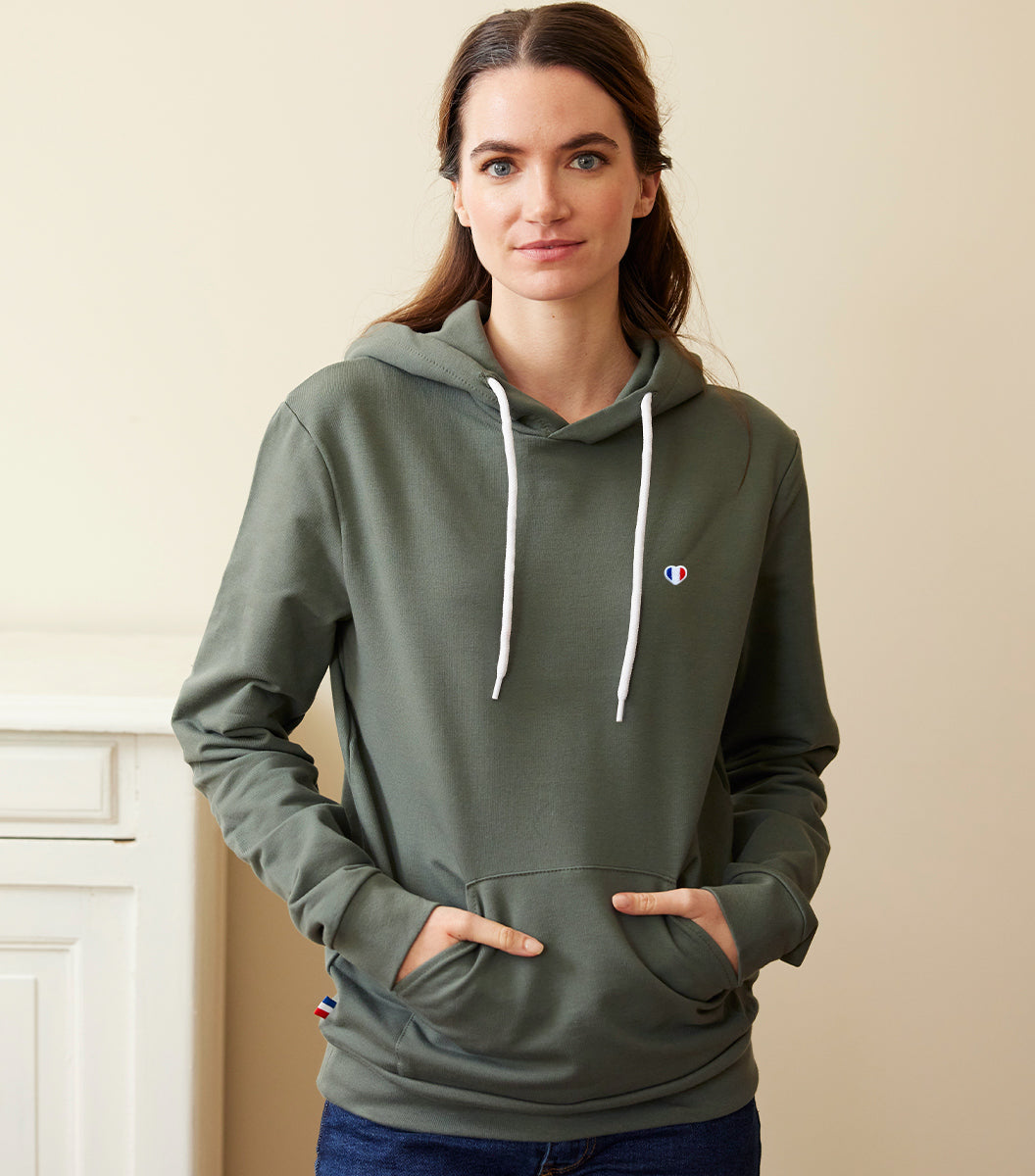 Sweat à Capuche Femme Sauge - Iconique