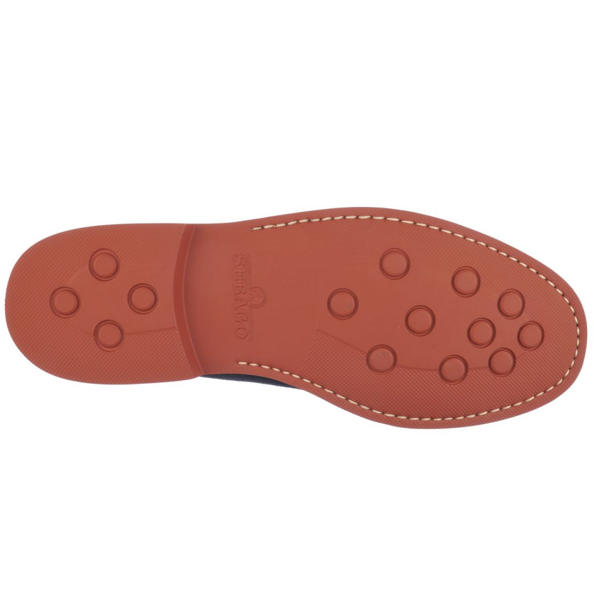 RYAN SUEDE POLARIS BLUE NAVY red MOCASSIN-Mocassin pour homme en suede