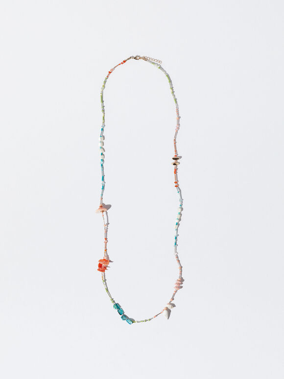 Colar com Conchas - Multicolorido