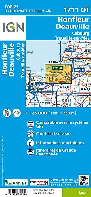 IGN - TOP 25 1711OT HONFLEUR DEAUVILLE 1 25 000