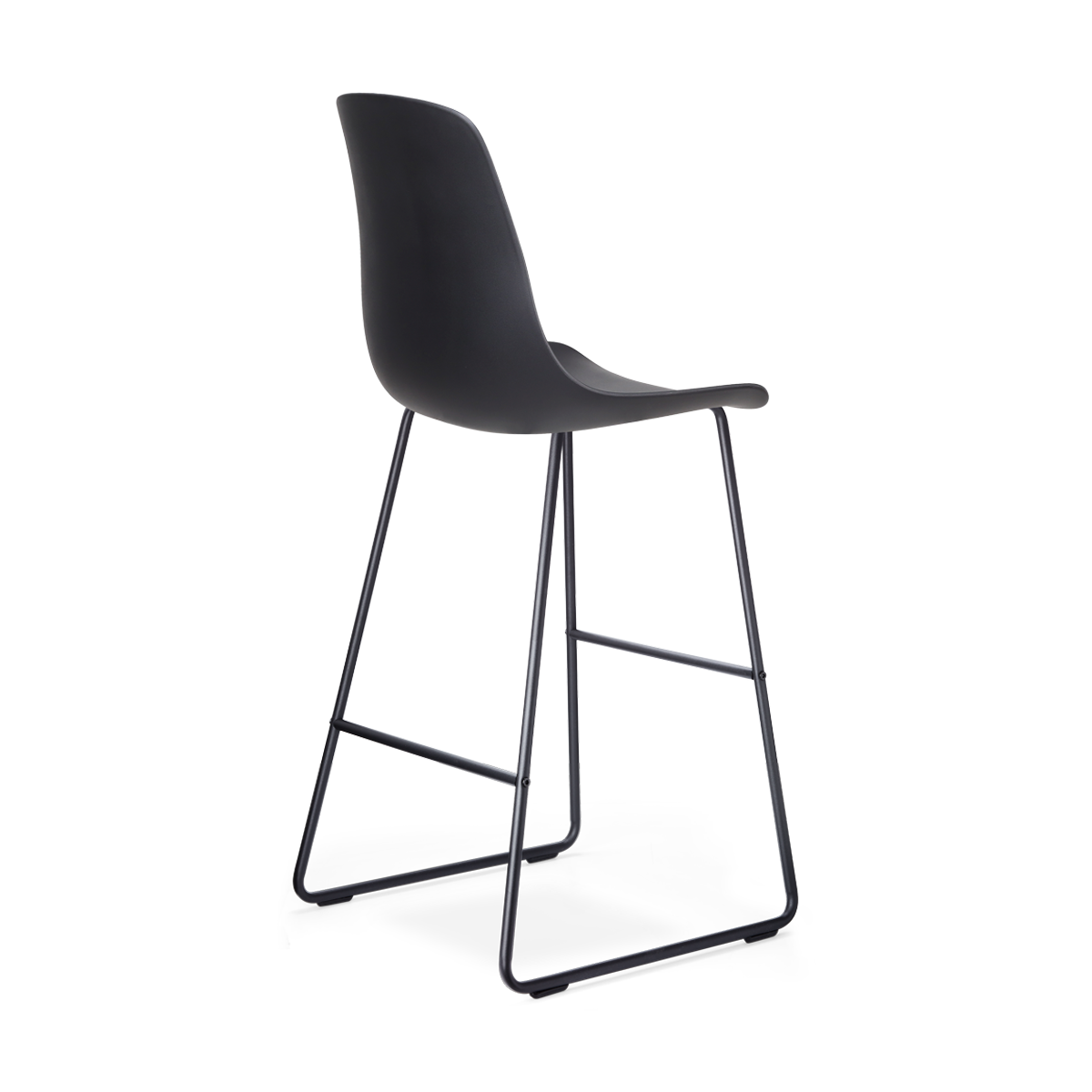 Barkruk Nino-Pip zwart - zwart onderstel - 75 cm